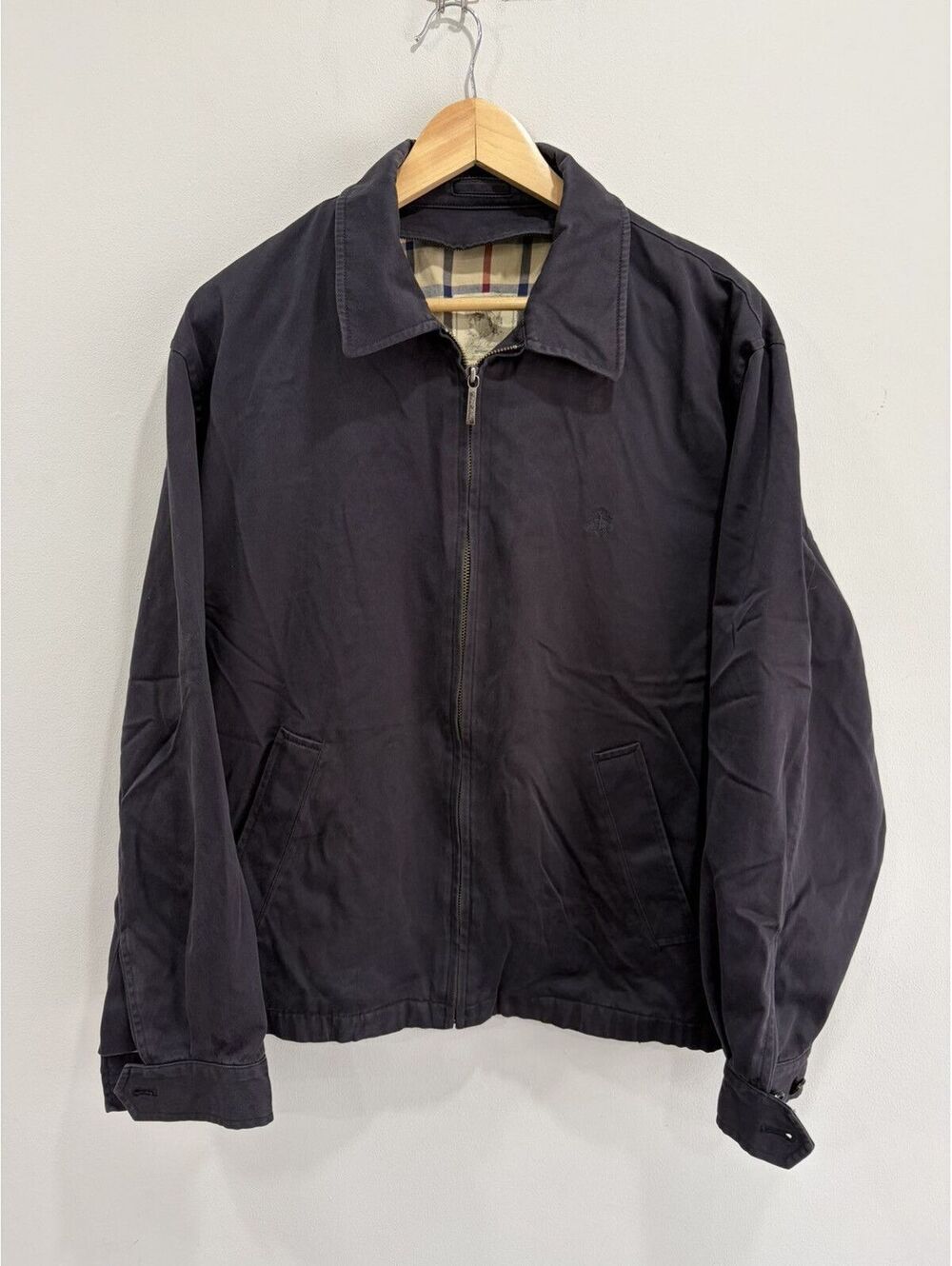 Mens Brooks Brothers Plaid Lined Coat Jacket Zip up